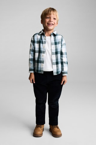 Chemise à carreaux en coton - Vert foncé