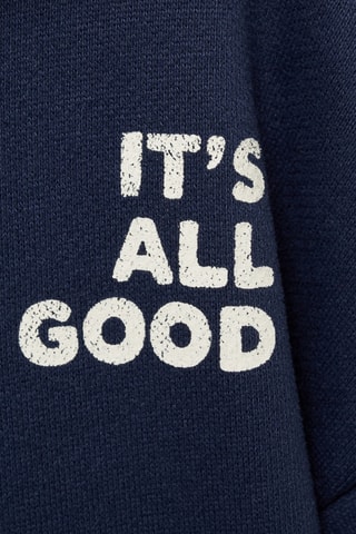 Sweater message imprimé - Bleu marine