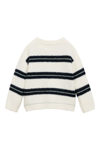 Pull-over en maille à rayures - Écru
