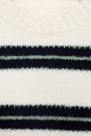 Pull-over en maille à rayures - Écru