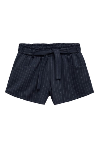 Short rayures ceinture - Bleu marine