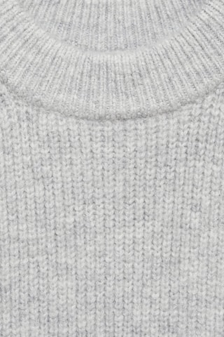 Gilet maille côtelée - Gris chiné