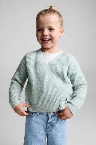 Cardigan cache-coeur noeud - Vert pastel
