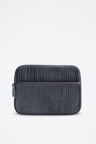 Housse ordinateur portable velours - Bleu marine