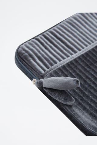 Housse ordinateur portable velours - Bleu marine