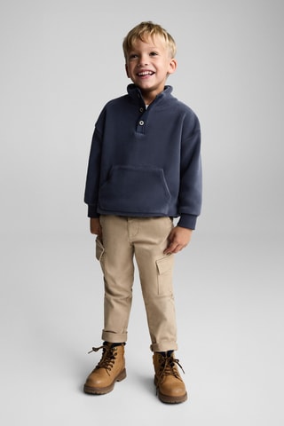 Sweat-shirt tissu polaire - Bleu marine