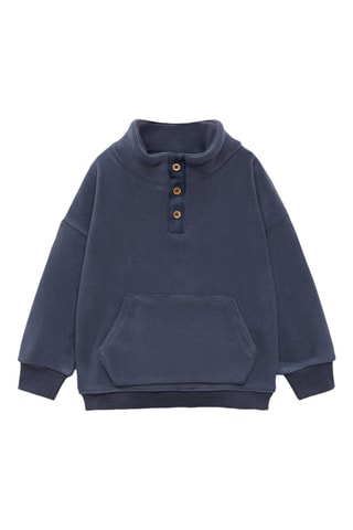 Sweat-shirt tissu polaire - Bleu marine