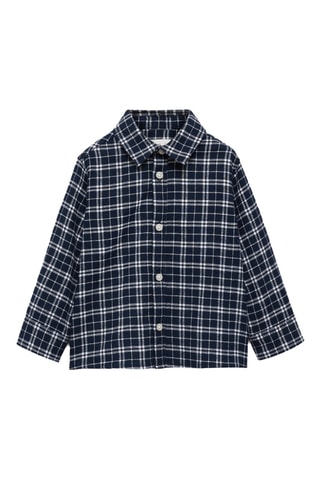 Chemise à carreaux en coton - Bleu marine