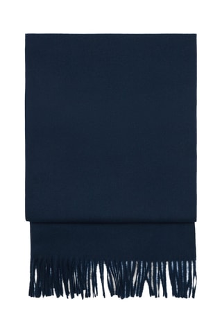 Écharpe en maille à franges - Bleu marine