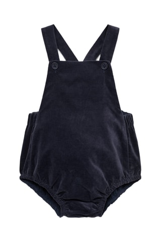 Barboteuse velours - Bleu marine