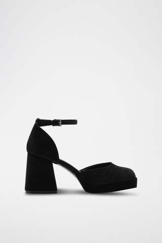 Chaussures à talon velours - Noir