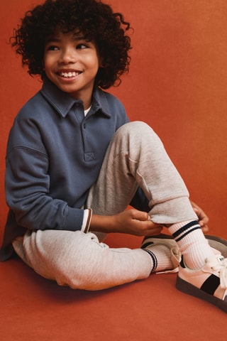 Pantalon jogger coton - Gris chiné
