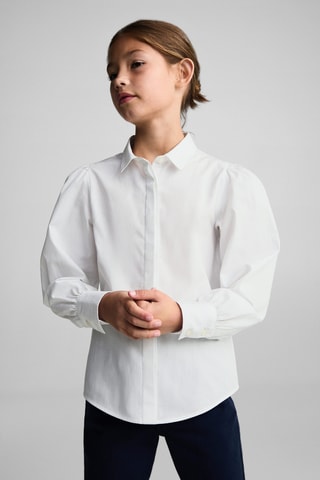 Chemise bouton col - Blanc