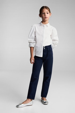 Chemise bouton col - Blanc