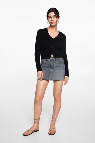 Cardigan maille boutons - Noir