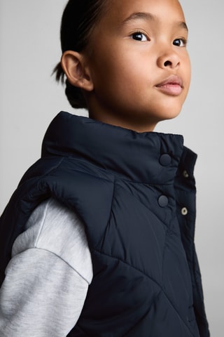 Gilet matelassé long - Bleu marine