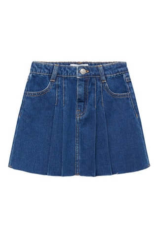 Jupe plissée denim - Bleu marine