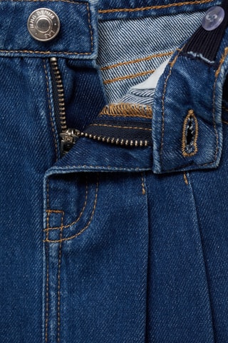 Jupe plissée denim - Bleu marine