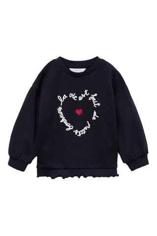Sweat-shirt imprimé broderie - Bleu marine