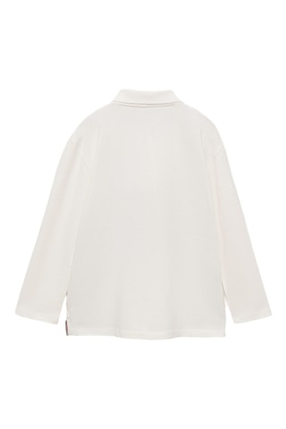 Polo coton imprimé - Blanc cassé