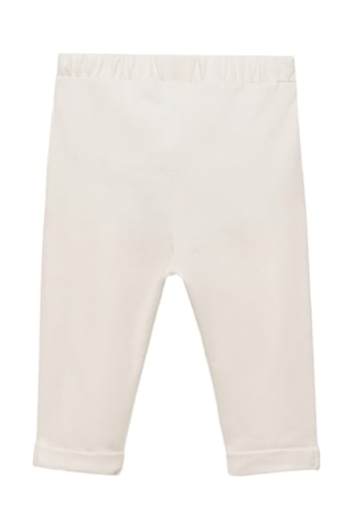 Pantalon coton taille élastique - Blanc cassé
