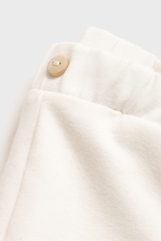 Pantalon coton taille élastique - Blanc cassé