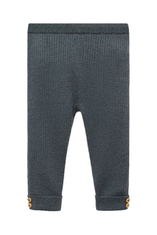 Legging maille côtelée coton - Bleu pétrole