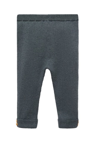 Legging maille côtelée coton - Bleu pétrole