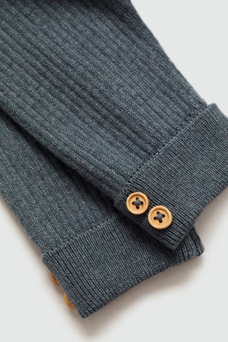 Legging maille côtelée coton - Bleu pétrole