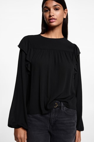 Blouse volants - Noir