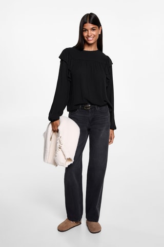 Blouse volants - Noir