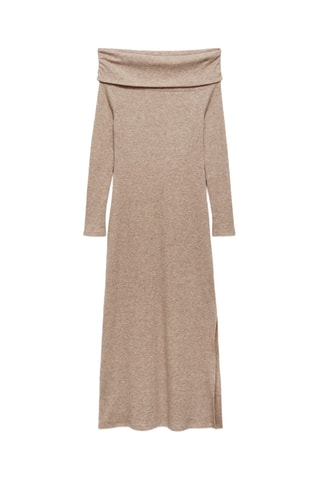 Robe midi épaules dénudées - Sable