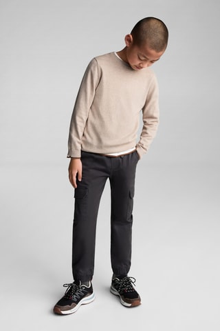 Pull-over jaspé coton - Sable