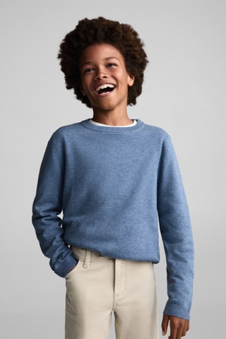 Pull-over jaspé coton - Bleu