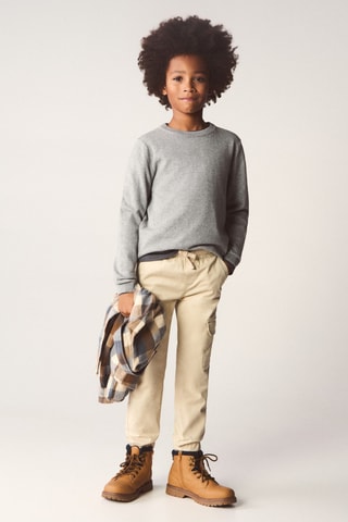 Pull-over jaspé coton - Gris chiné