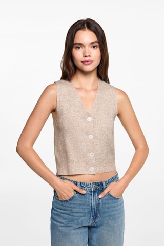 Gilet boutons - Sable