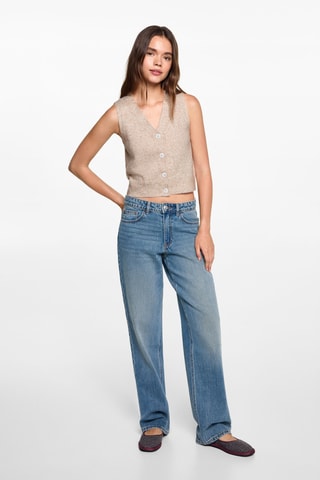 Gilet boutons - Sable