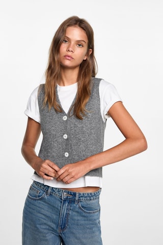 Gilet boutons - Gris