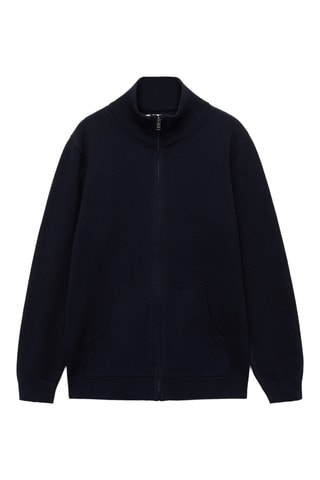 Cardigan maille fermeture Éclair - Bleu marine