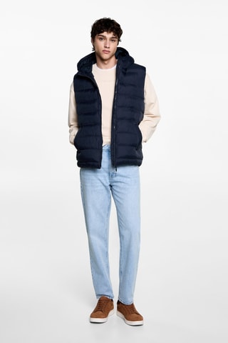 Gilet matelassé à capuche - Bleu marine