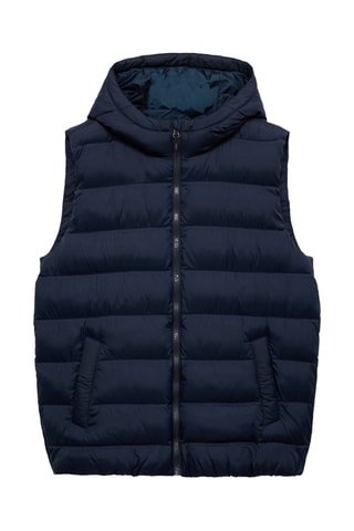 Gilet matelassé à capuche - Bleu marine