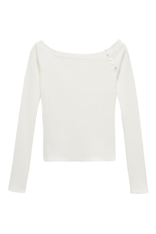 T-shirt épaules dénudées - Blanc cassé