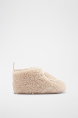 Bottines cuir imitation mouton - Beige