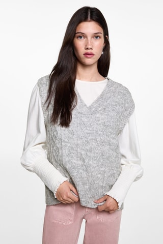 Pull sans manches - Gris chiné