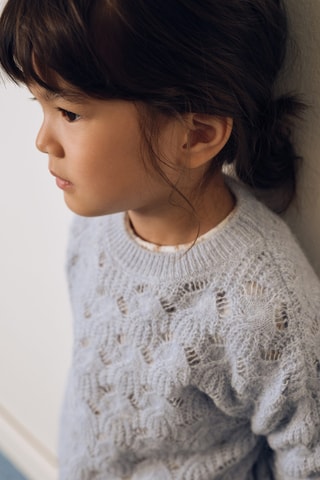 Pull en maille ajourée - Ciel
