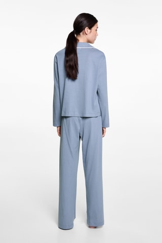Pyjama long en coton - Bleu