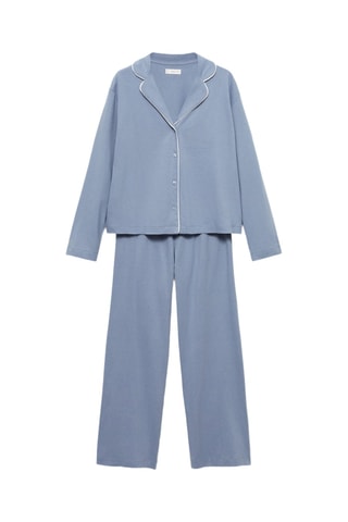 Pyjama long en coton - Bleu