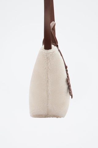 Sac cuir imitation mouton combiné - Sable