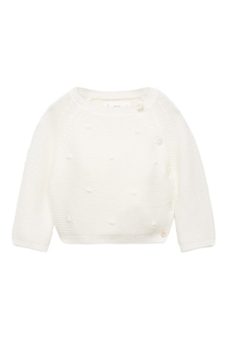 Pull-over brodé maille - Blanc cassé