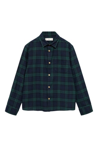 Chemise à carreaux en coton - Bleu marine